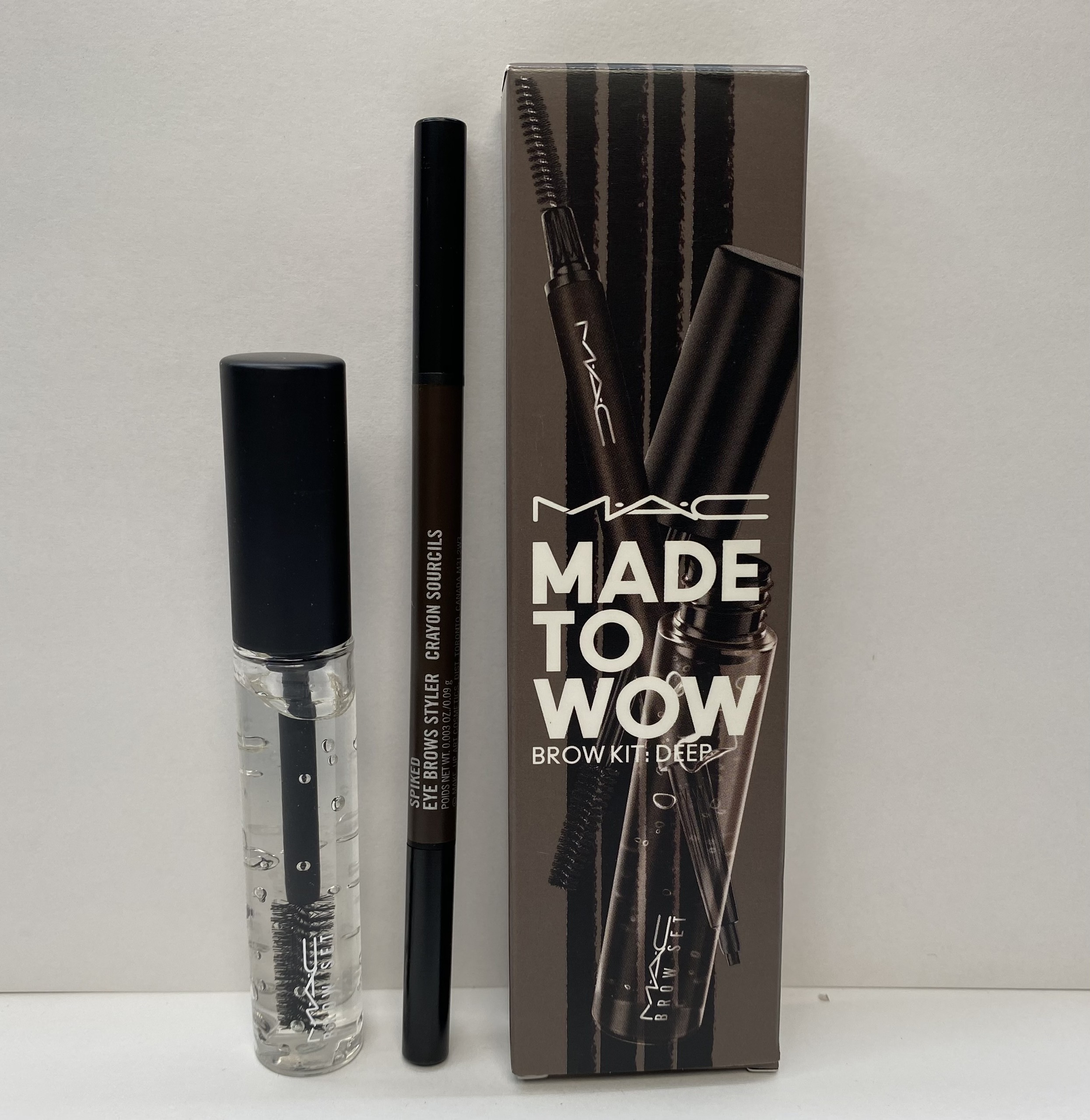 Chì kẻ lông mày mac và gel chân mày m.a.c made to wow brown kit-made in usa