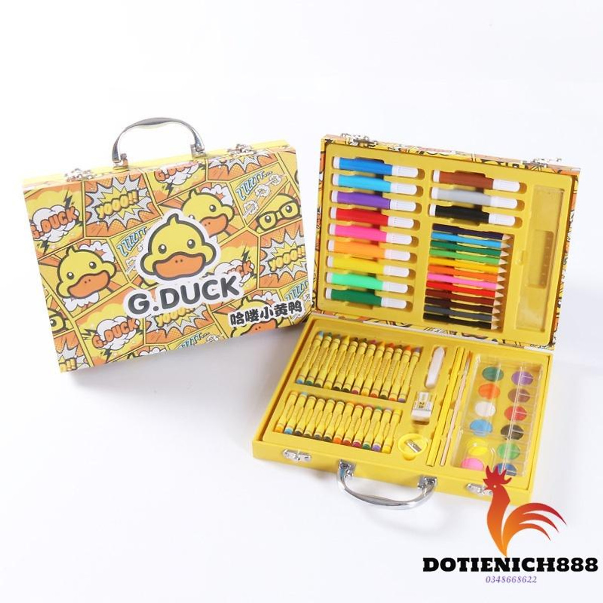 Hộp bút màu G-duck 67 chi tiết hình vịt vàng