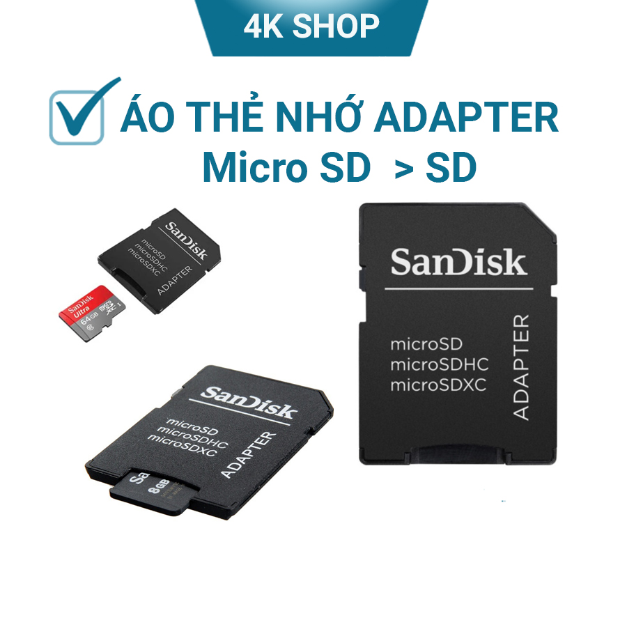 Áo thẻ nhớ SD Adapter thẻ nhớ từ thẻ micro sd sang thẻ sd cho máy ảnh đầu đọc thẻ