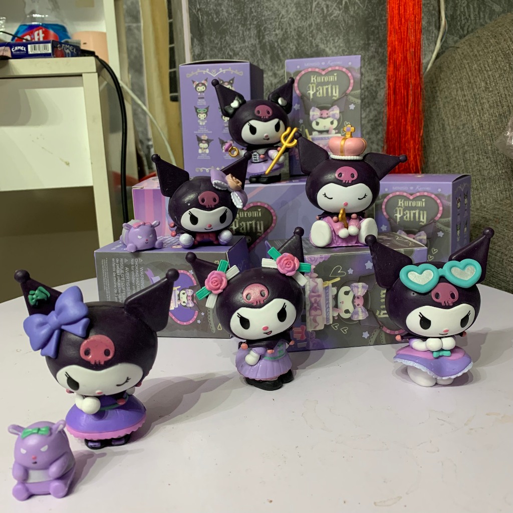    CÓ SET 6 CON  Mô Hình Nhân Vật Kuromi Trong Sanrio - trang trí bàn làm việc - làm quà tặng - sưu tầm -màu tím 