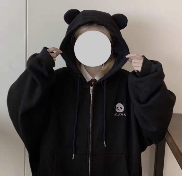 [ FREESHIP ] Áo khoác nữ form rộng có nón chất nỉ bông siêu ấm, áo hoodie khóa kéo hình gấu trúc siêu cute thời trang mùa đông [ NỈ GẤU TRÚC]