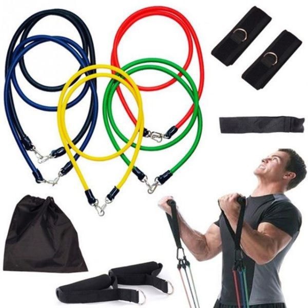 Sale Sỉ-Bộ 05 Dây Tập Gym Ngũ Sắc Đàn Hồi Cao Cấp - Dây đàn hồi tập thể hình - dây tập kháng lực