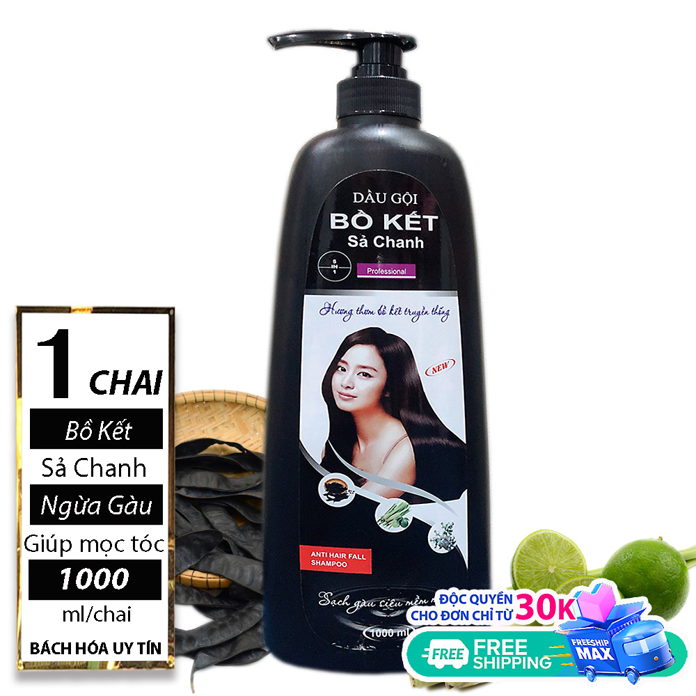 [HCM][ TINH CHẤT BỒ KẾT GIÚP TÓC SUÔNG MỀM ] Chai (1000ml) Dầu Gội Bồ Kết Sả Chanh (Date: 36 tháng) DHHOUSE