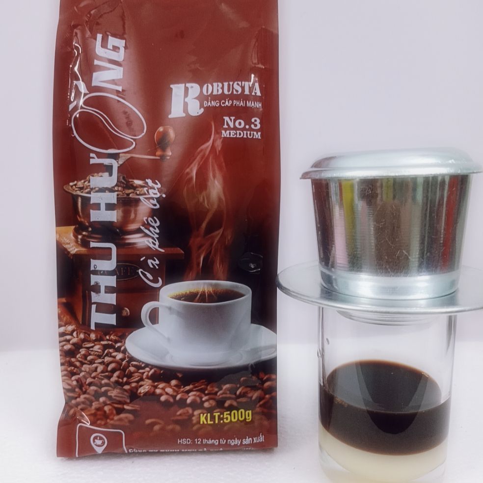 Cà phê bột Thu Hường - Sx tại Gia Lai - loại pha phin, hương thơm tự nhiên - gói 500g - loại No.3