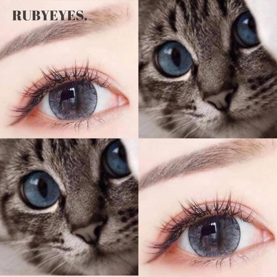 Kính Áp Tròng SiliCone Hydrogel Màu Xám Tommy Gray, Lens Mắt Hàn Quốc RUBYEYES [Tặng Kèm Khay Gương Dụng Cụ Đeo]
