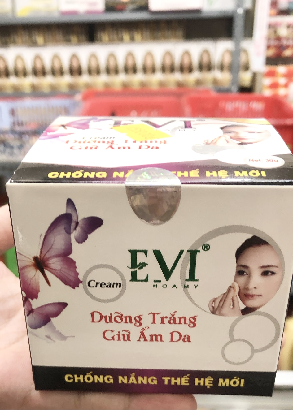 Kem dưỡng trắng giữ ấm da evi chống nắng thế hệ mới 30gr