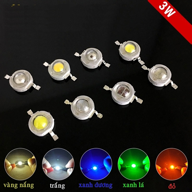[HCM]Chip led Luxeon 3W nhập khẩu độ bền cao (1 túi chip led 3W = 5 cái)