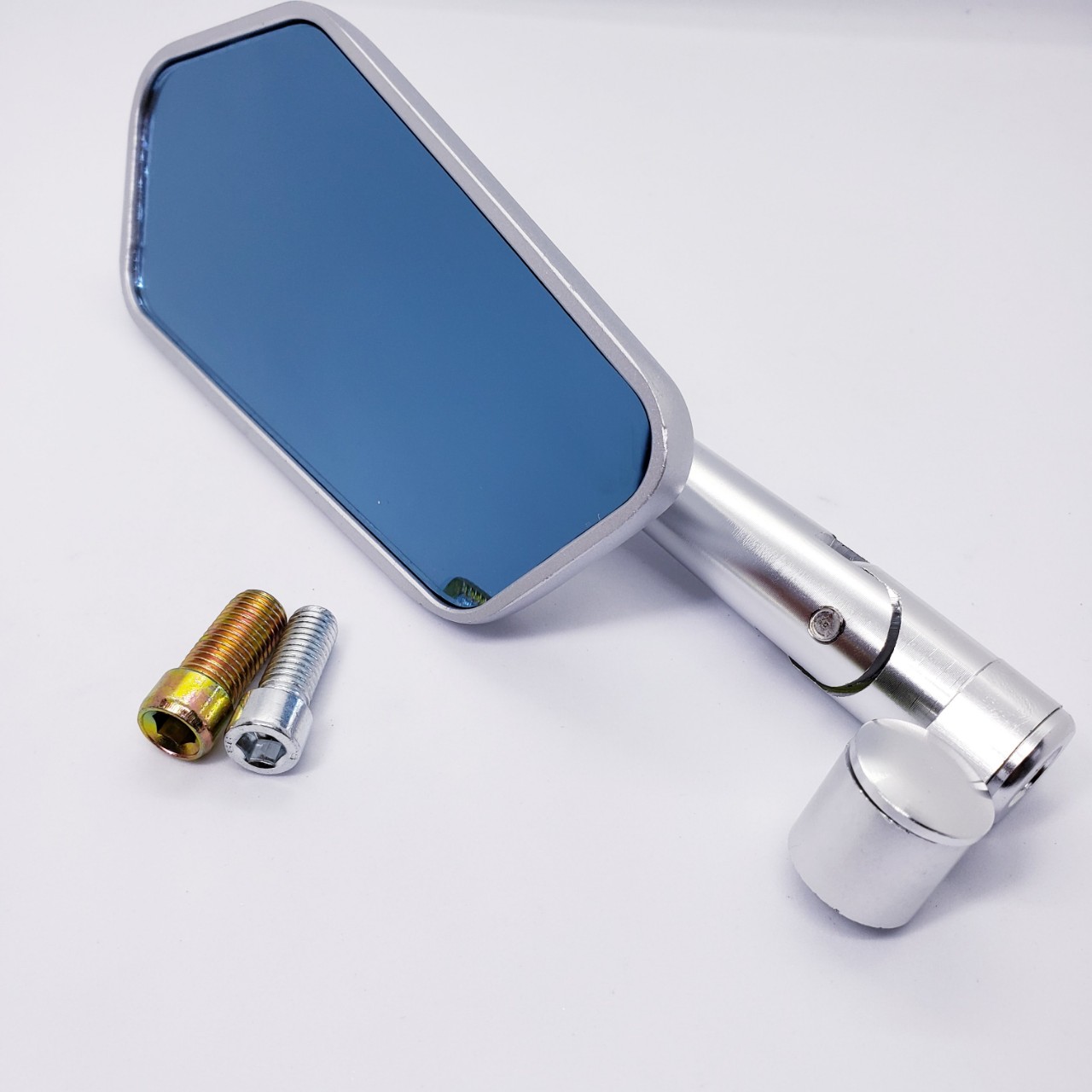 Gương chiếu hậu RIZOMA 5 cạnh xe máy, 1 kính iphone xéo bên trái cao cấp dùng cho xe máy, màu bạc, XEHAY 68