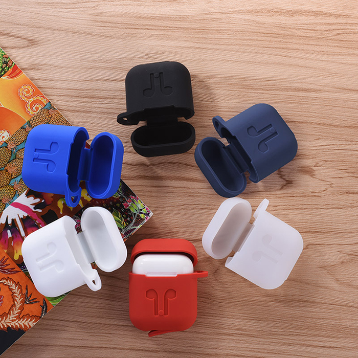 Túi silicon dùng cho tai nghe Airpods loại tốt , kèm móc khóa - bao silicon stinshop