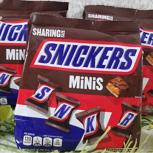 Socola Snickers nhân đậu phộng,caramel gói 275g