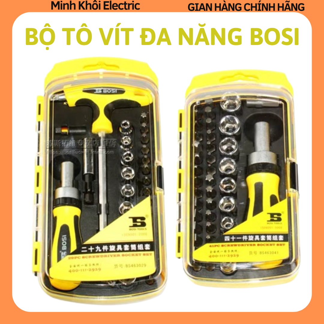 Bộ tô vít đa năng Bosi BS463041,bộ tua vít sửa điện thoại,hộp tuốc nơ vít,mũi vít từ tính,tua vít,bộ lục lăng,bộ lục năng