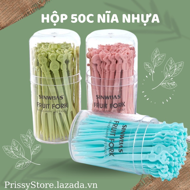 Hộp 50 nĩa nhựa tiện lợi dùng một lần Prissy Store