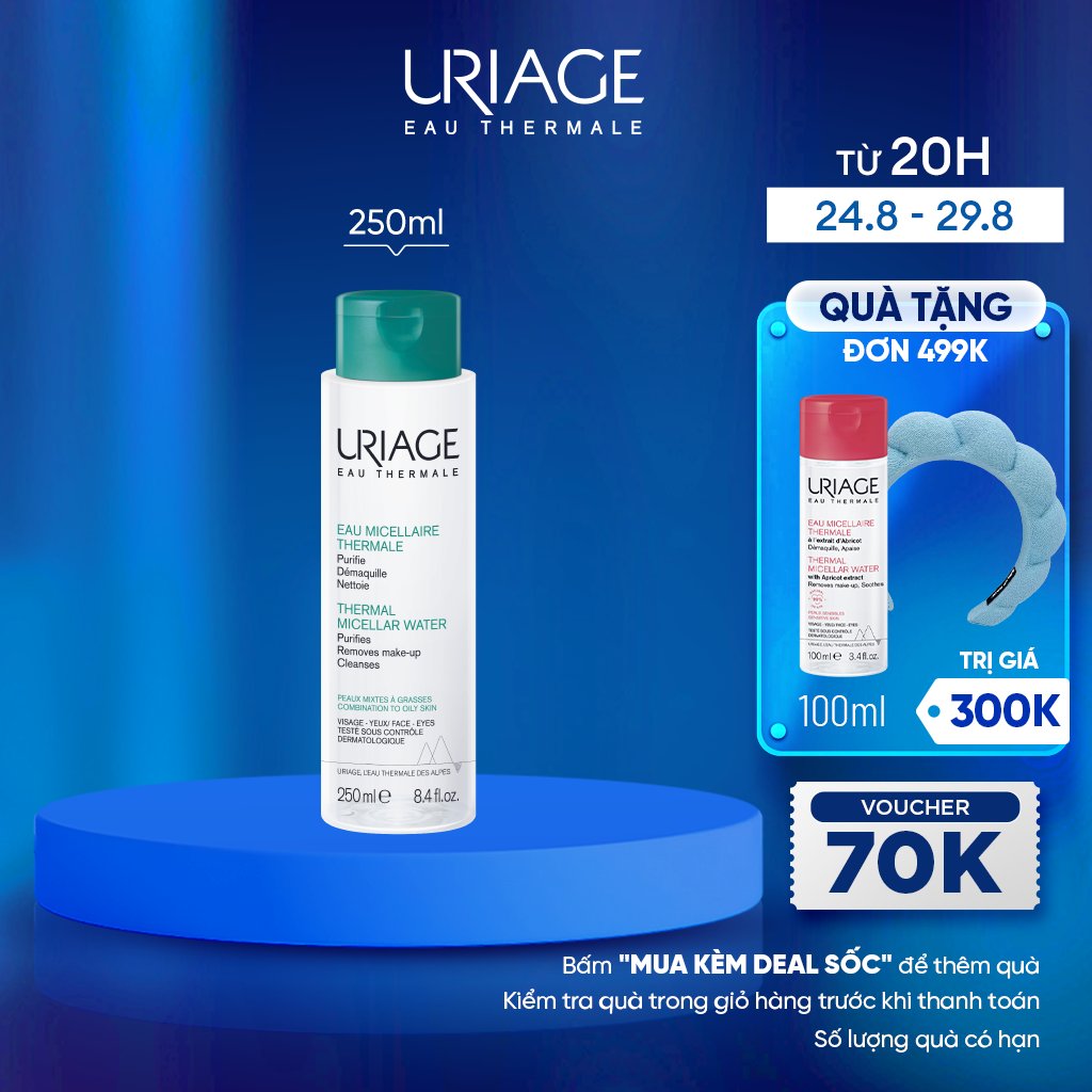 Nước tẩy trang dưỡng khoáng cho da dầu, mụn URIAGE EAU MICELLAIRE THERMALE PMG 250ml
