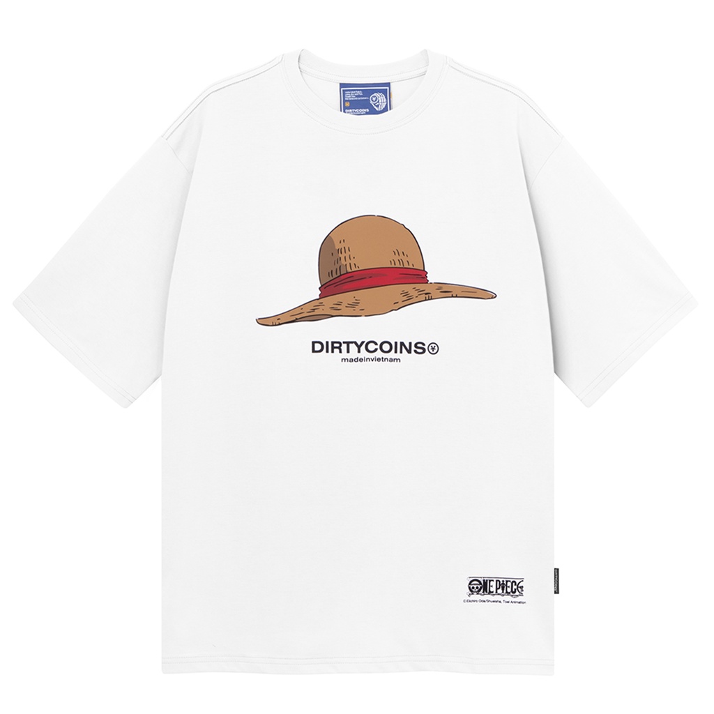 Áo thun DirtyCoins x OnePiece Straw Hat T-shirt - White