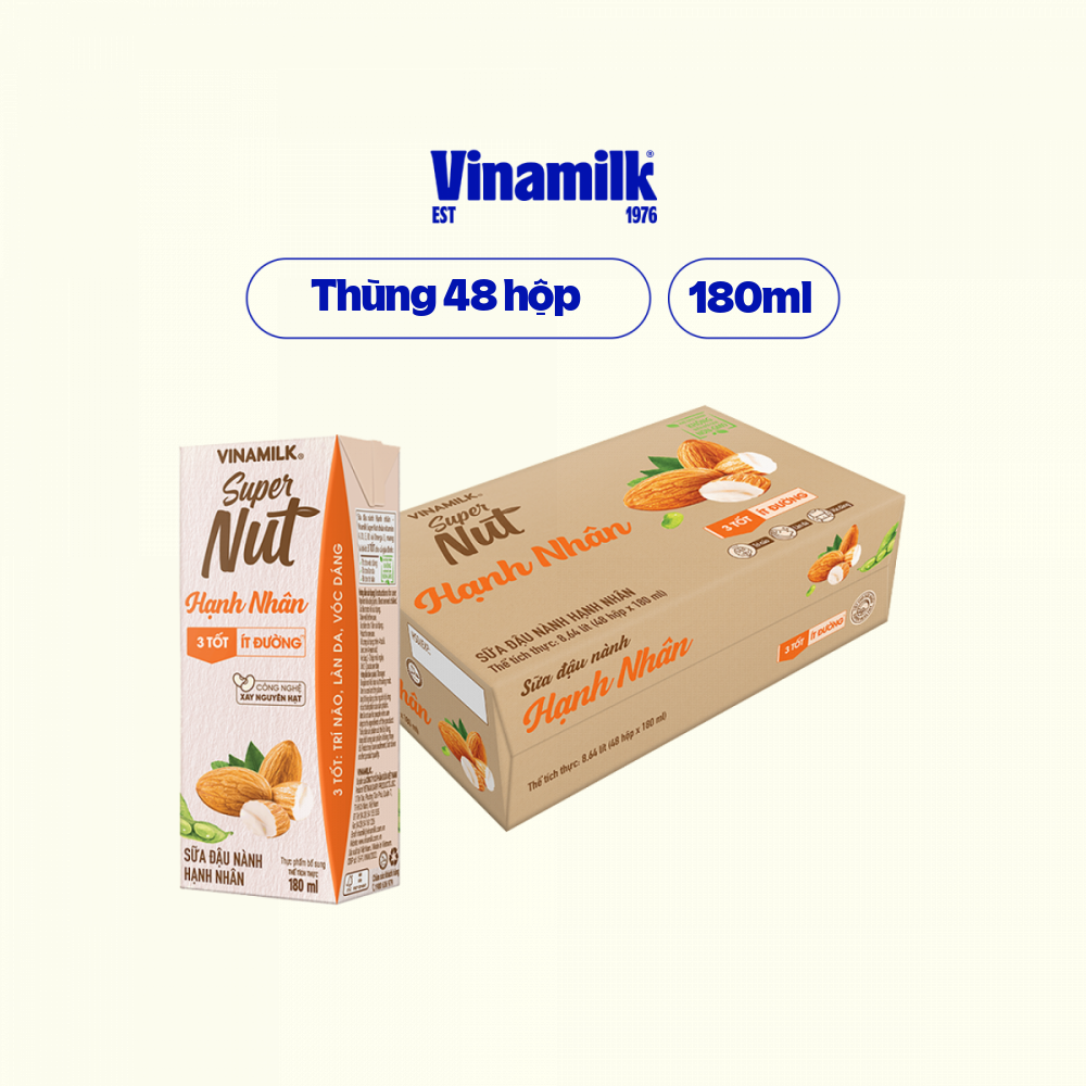 Thùng 48 hộp Sữa đậu nành Vinamilk hạt hạnh nhân
