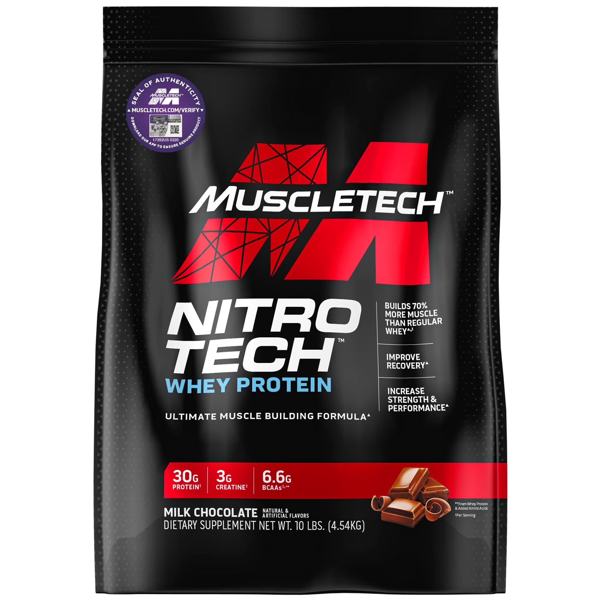 Thực phẩm bổ sung - Sữa tăng cơ NITRO TECH  - Túi 10LBS (4,5 Kg) - Hàng chính Hãng - Nhiều Mùi - Kèm Quà