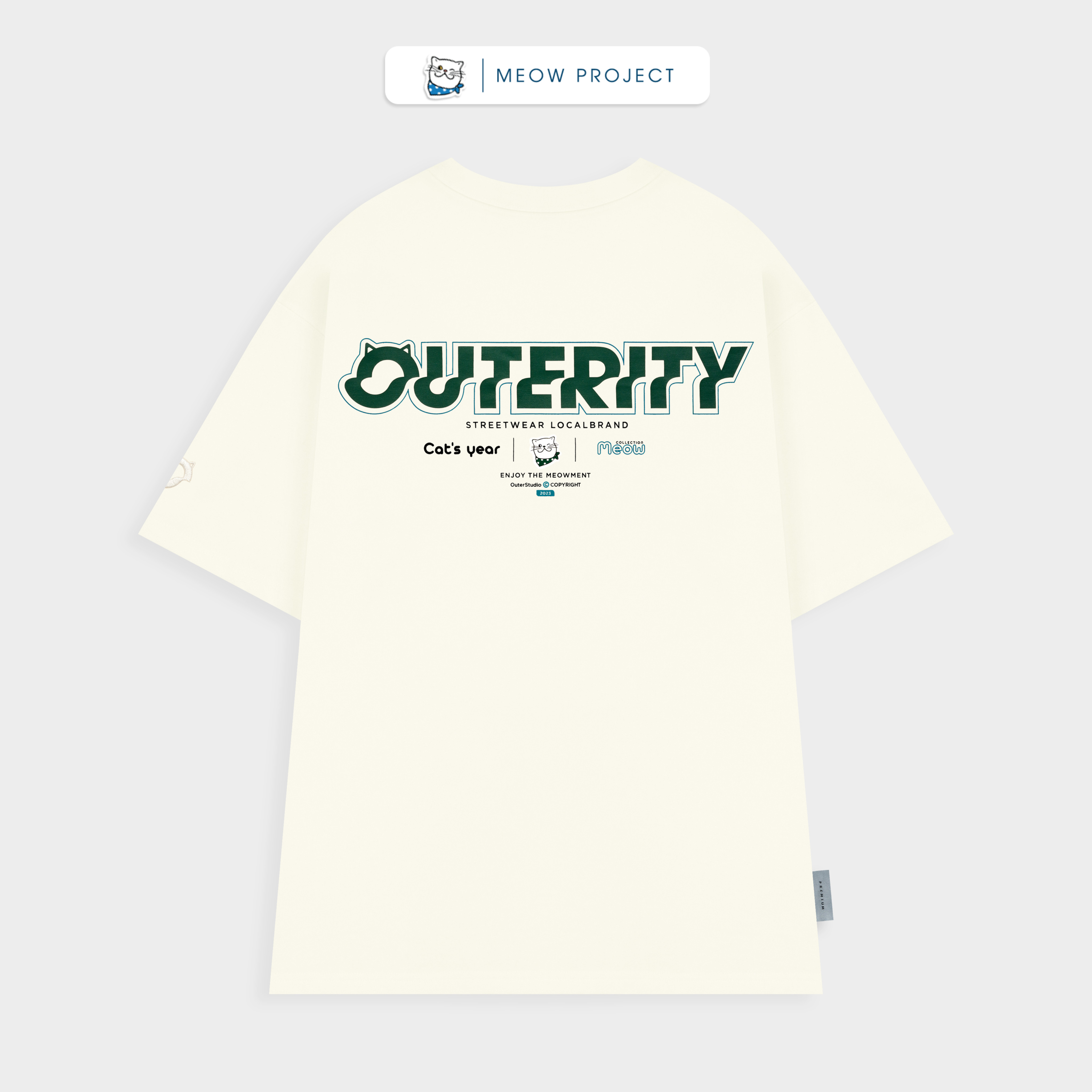 Áo thun outerity meowment | meow collection | tết ấm project/ màu butter milk - ato1002