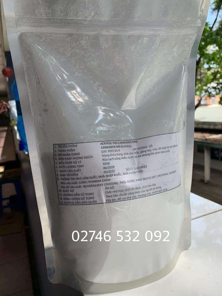 50g carbomer940 chất làm đặc - chất tạo gel trong gel rửa tay - nguyên liệu làm mỹ phẩm