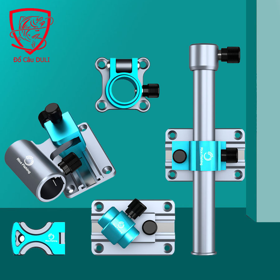 Bộ Pat gắn thùng - Pat rọng cá - Pat chống cần - Pat khay mồi - Pat đèn - Pat Ô chất liệu hợp kim Rice Fishing LK-20