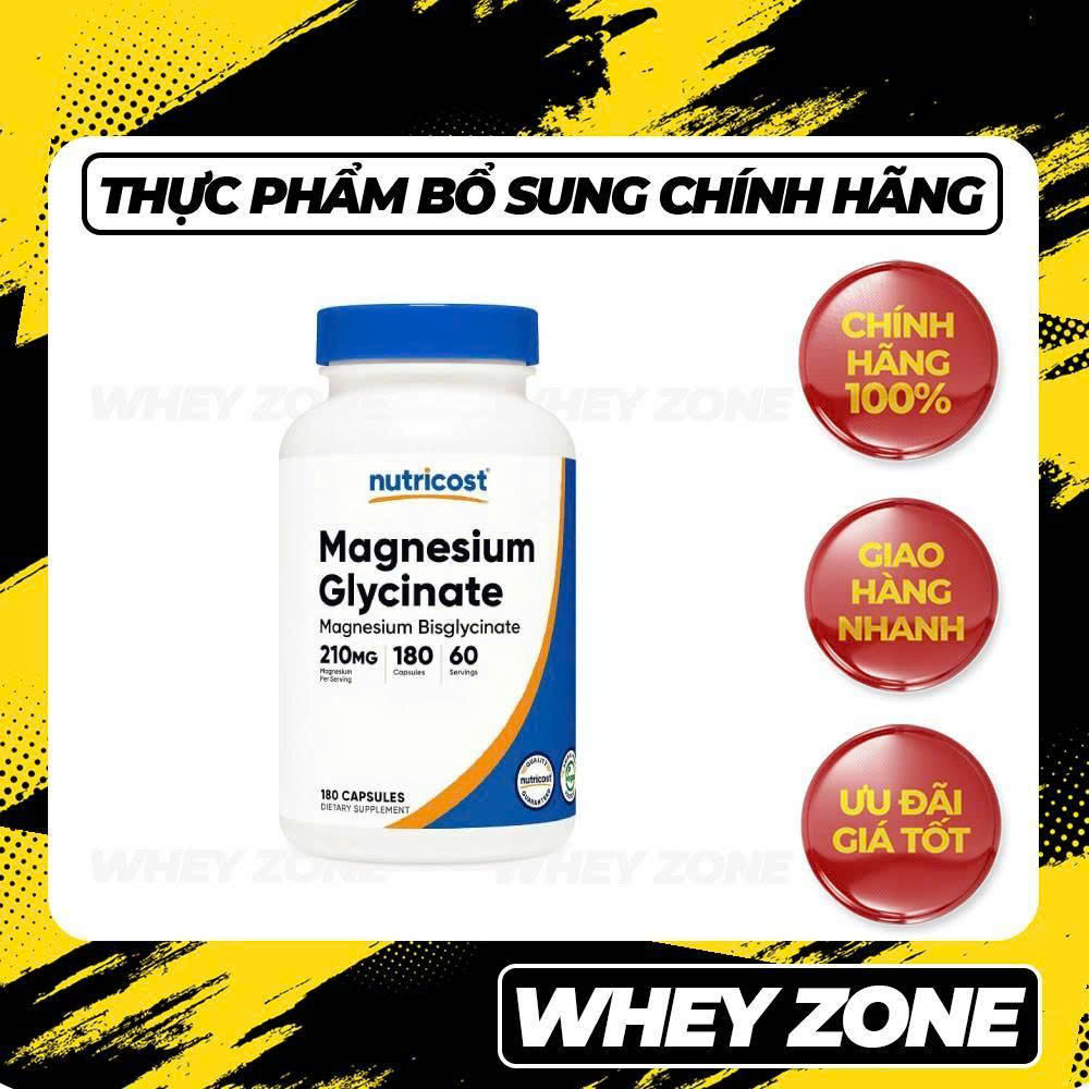 Nutricost Magnesium Glycinate 210mg – Bổ Sung Magie Hỗ Trợ Cơ Thể