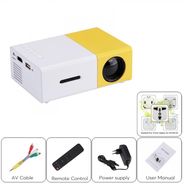 Bộ Máy Chiếu, Máy Chiếu Cầm Tay Mini Giá Rẻ , Nhỏ Gọn Hình Ảnh Sắc Nét, Màu Sắc Tươi Sáng Kết Nối Đa Phương Tiện Av / Cvbs / Hdmi / Thẻ Nhớ Tf / Usb Điều Khiển Từ Xa Bằng Remote Không Dây Tiện Lợi.