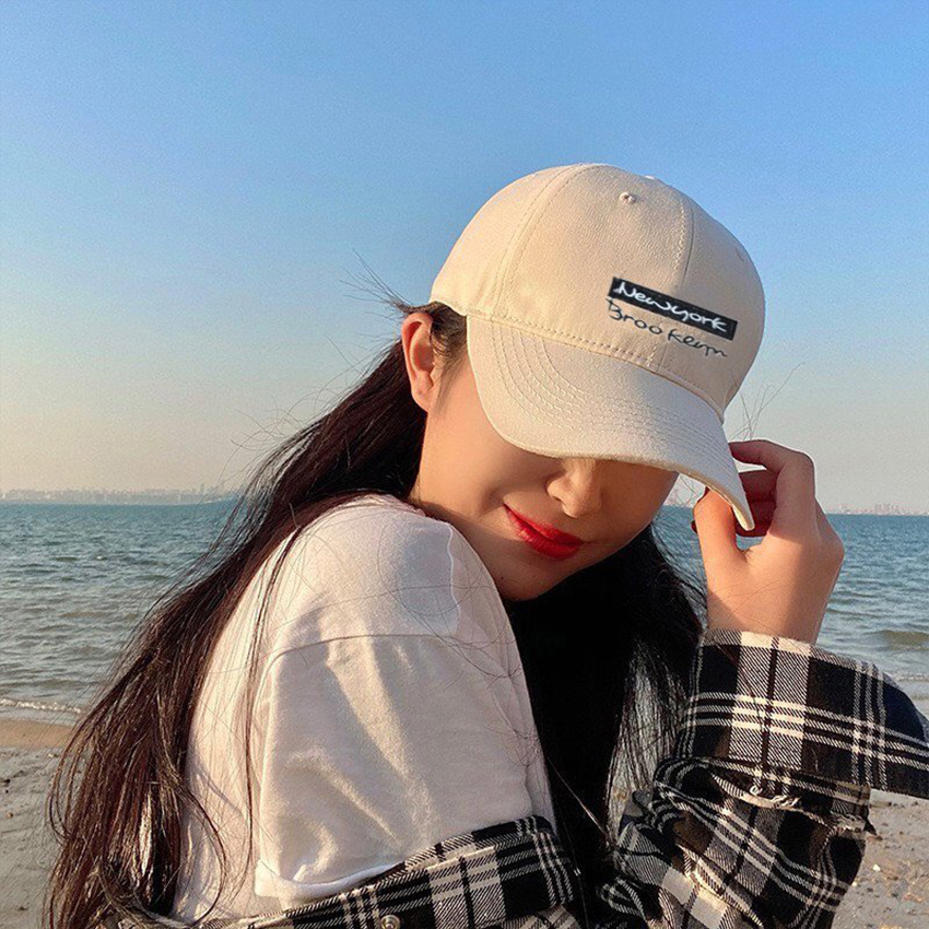Mũ lưỡi trai thêu chữ New York thời trang unisex nam nữ chất liệu nỉ gân cotton chuẩn form phong cách ulzzang
