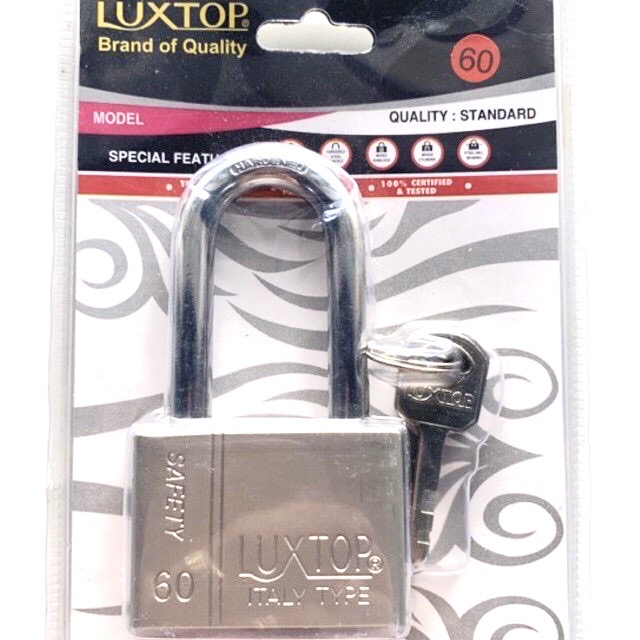 Ổ khoá LUXTOP 6cm càng dài