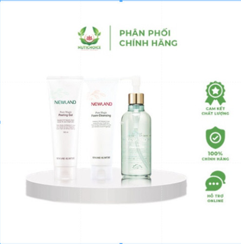 Bộ sản phẩm sạch da chuyên sâu dưỡng ẩm sáng da kềm dầu ngừa mụn Newland
