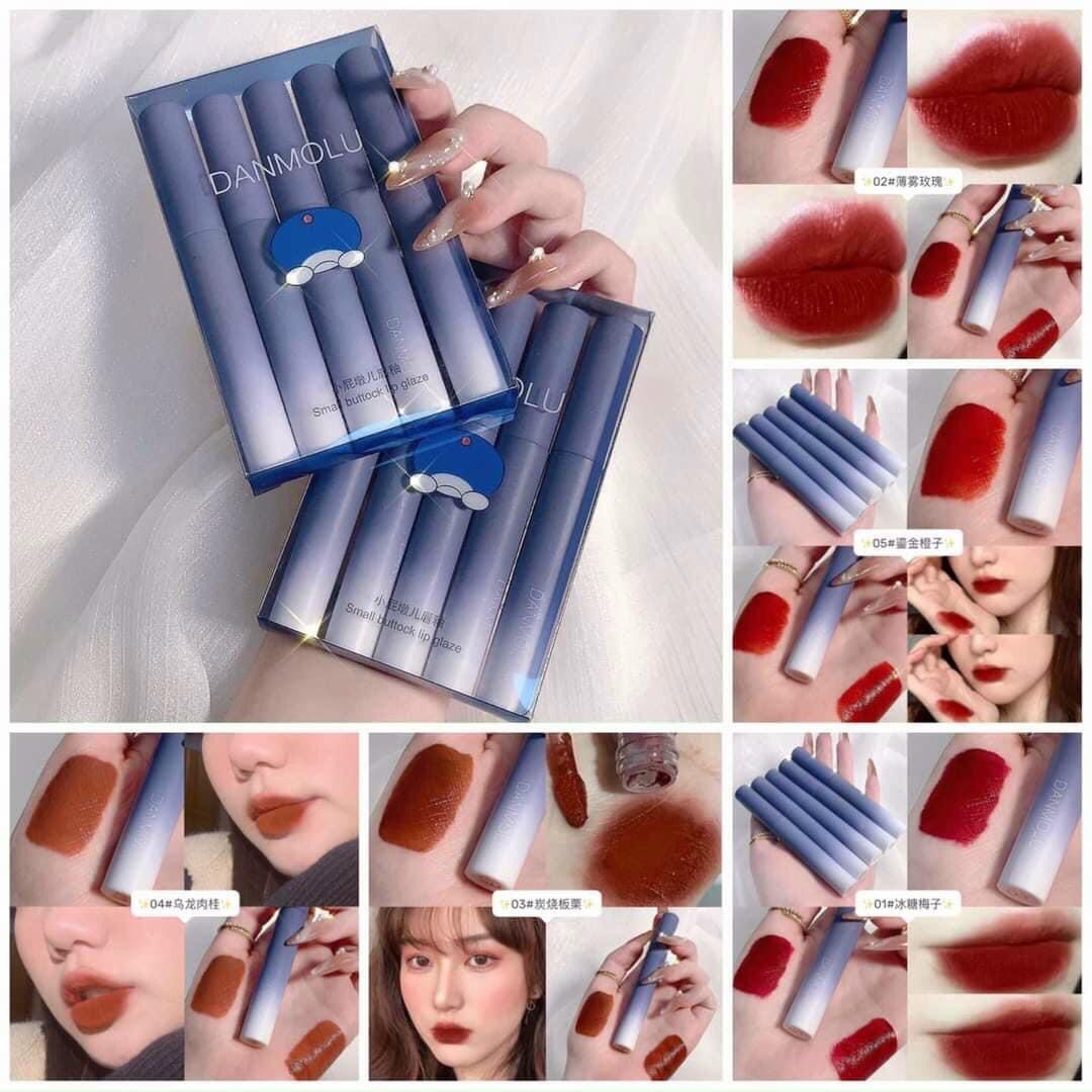 Set 5 cây son danmolu nội địa trung- set 5 cây son màu đỏ- hot trend 2022