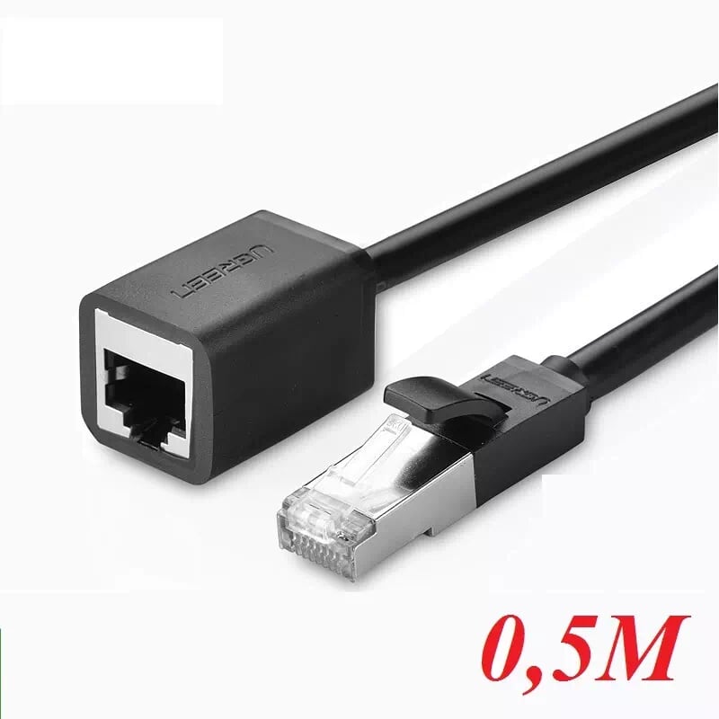 Ugreen 11278 0.5m màu đen cáp nối dài ethernet cat6 ftp rj45 nw112