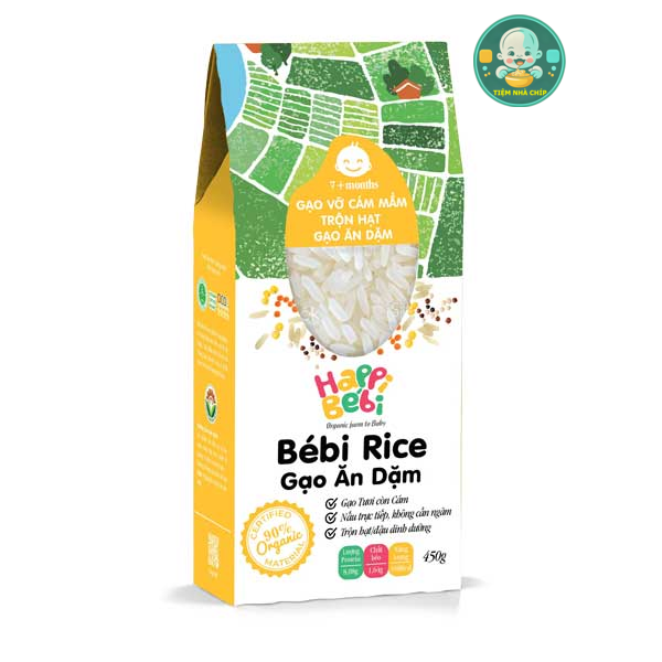 Gạo vỡ cám mầm trộn hạt hữu cơ cho bé từ 7 tháng Bebi Rice 450g