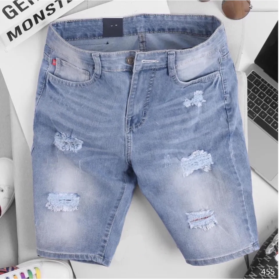 Quần short jean nam đùi sọt bò ngắn