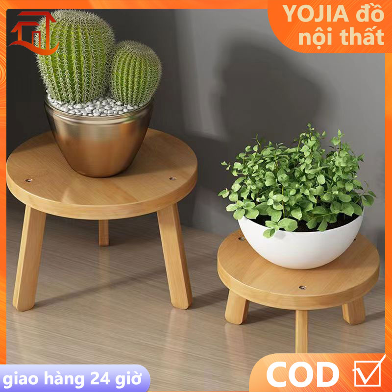  Bàn tròn gỗ đơn giản Cây trồng Giá đỡ ba chân Kệ chậu cây Giá đỡ tổ chức trong nhà Thanh lịch 