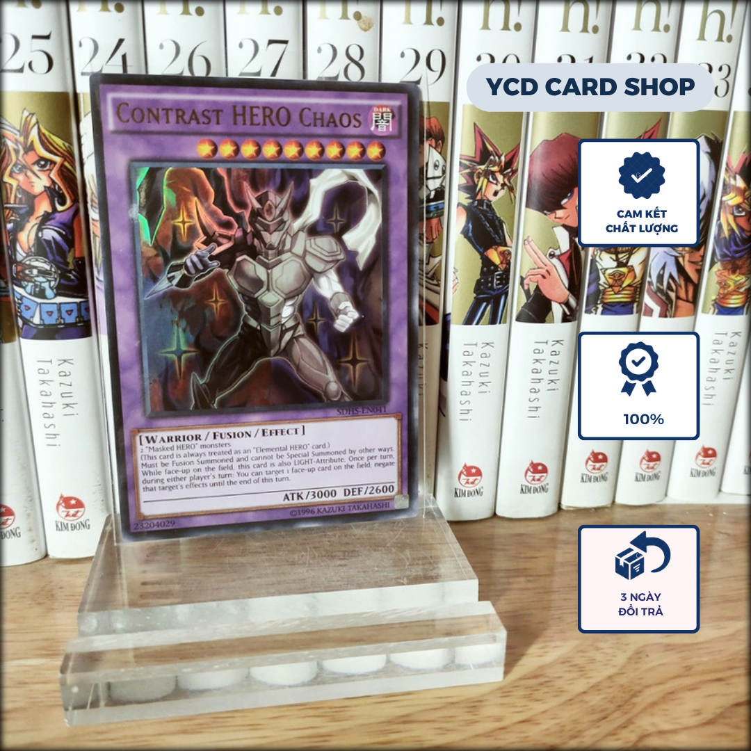 Thẻ bài yugioh chính hãng Contrast Hero Chaos – Ultra Rare (Tem bạc)