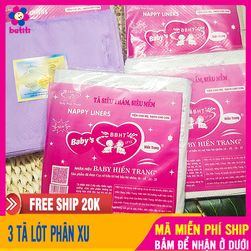 [Hoàn tiền 6%] [COMBO 3] Tã Giấy Sơ Sinh Hiền Trang - Tã Lót Phân Su (15-20 tờ/ bịch), Miếng Lót Chống Thấm, Mềm Mại, Dày Dặn, Lót Nôi Cũi, Thay Bỉm, Tả - Siêu Chống Thấm, Giấy Lót Phân Xu, Giay Lot So Sinh - 3 Bịch Tã Lót Hiền Trang