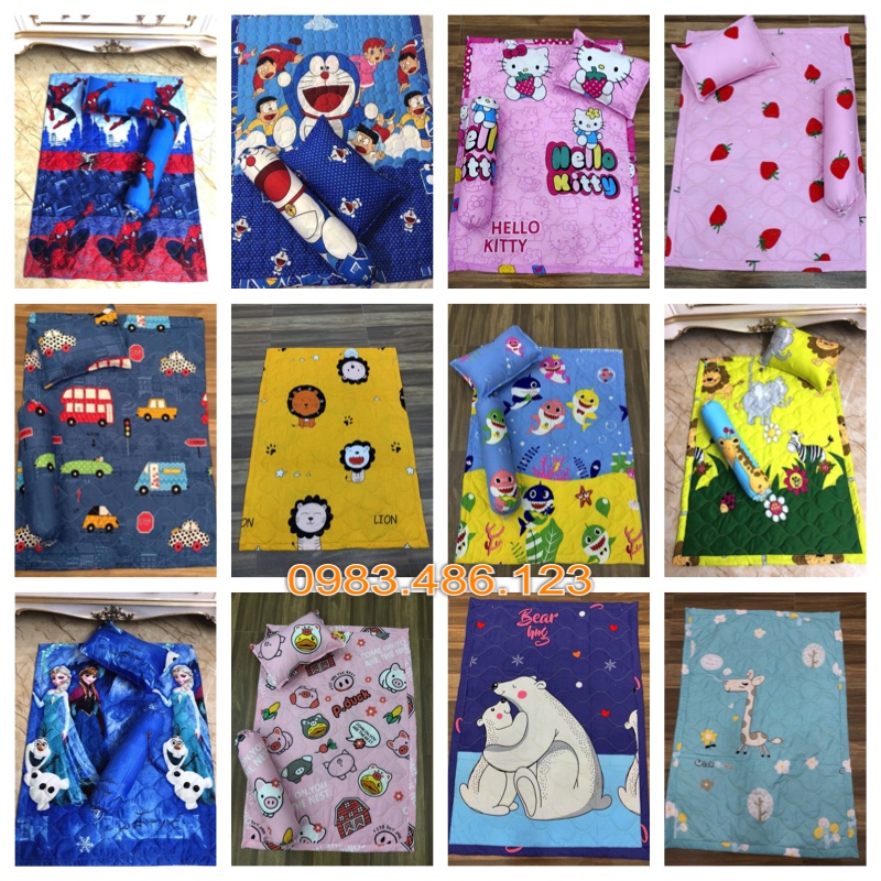 Set chăn gối cho bé Baby 5 món 💫 LOẠI 1 💫 GỐI NỆM CHO BÉ ĐI HỌC MẪU GIÁO