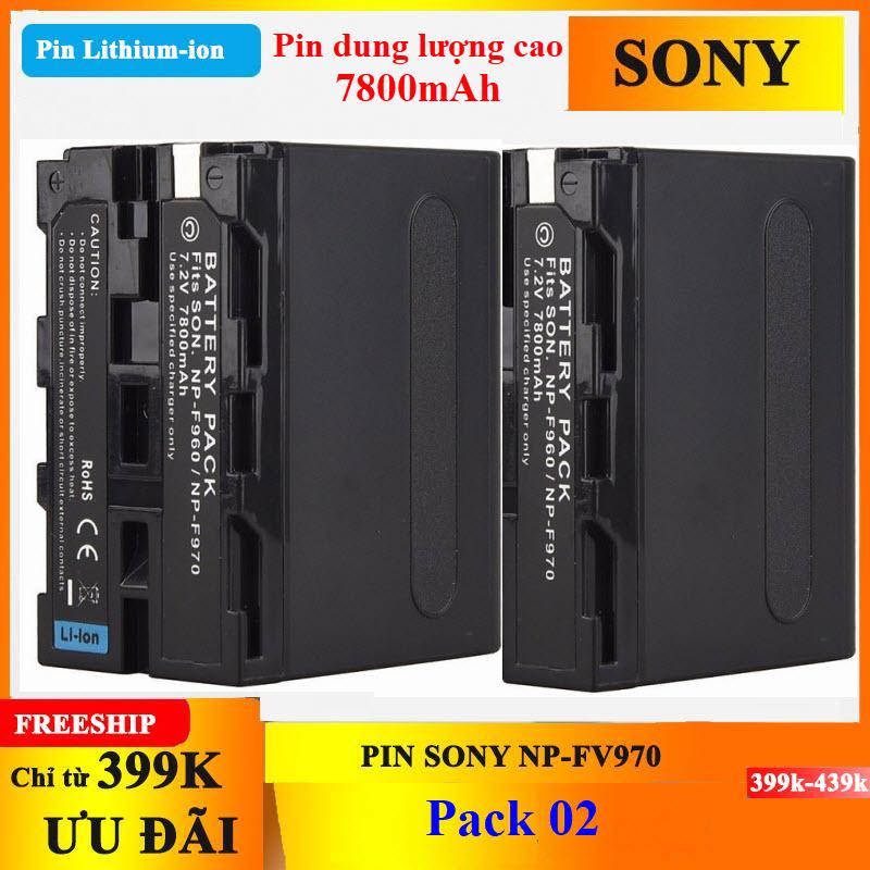 Combo tiết kiệm 40% - 02 pin dung lượng cao 7800 mah pin cho máy quay phim np-f970/f960-sony np‐f975, np‐f970,np‐f960,np‐f950 và sony dcr‐vx2100, dsr‐pd150, dsr‐pd170, fdr‐ax1, hdr‐ax2000, hdr‐fx1, hdr‐fx7, hdr‐fx1000, hvl‐lbpb,hd1000u
