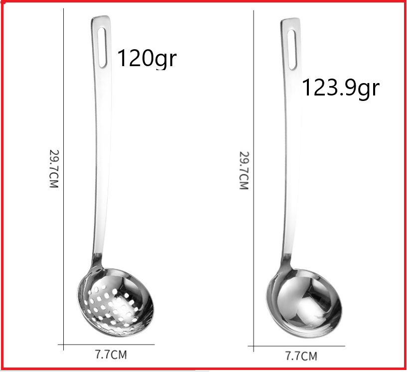[HCM]COMBO 2 MUÔI INOX  (VÁ - VỚT) - Muôi Canh Inox - Muôi Vớt -Muôi Thủng- Ăn Lẩu- Nấu Bếp -