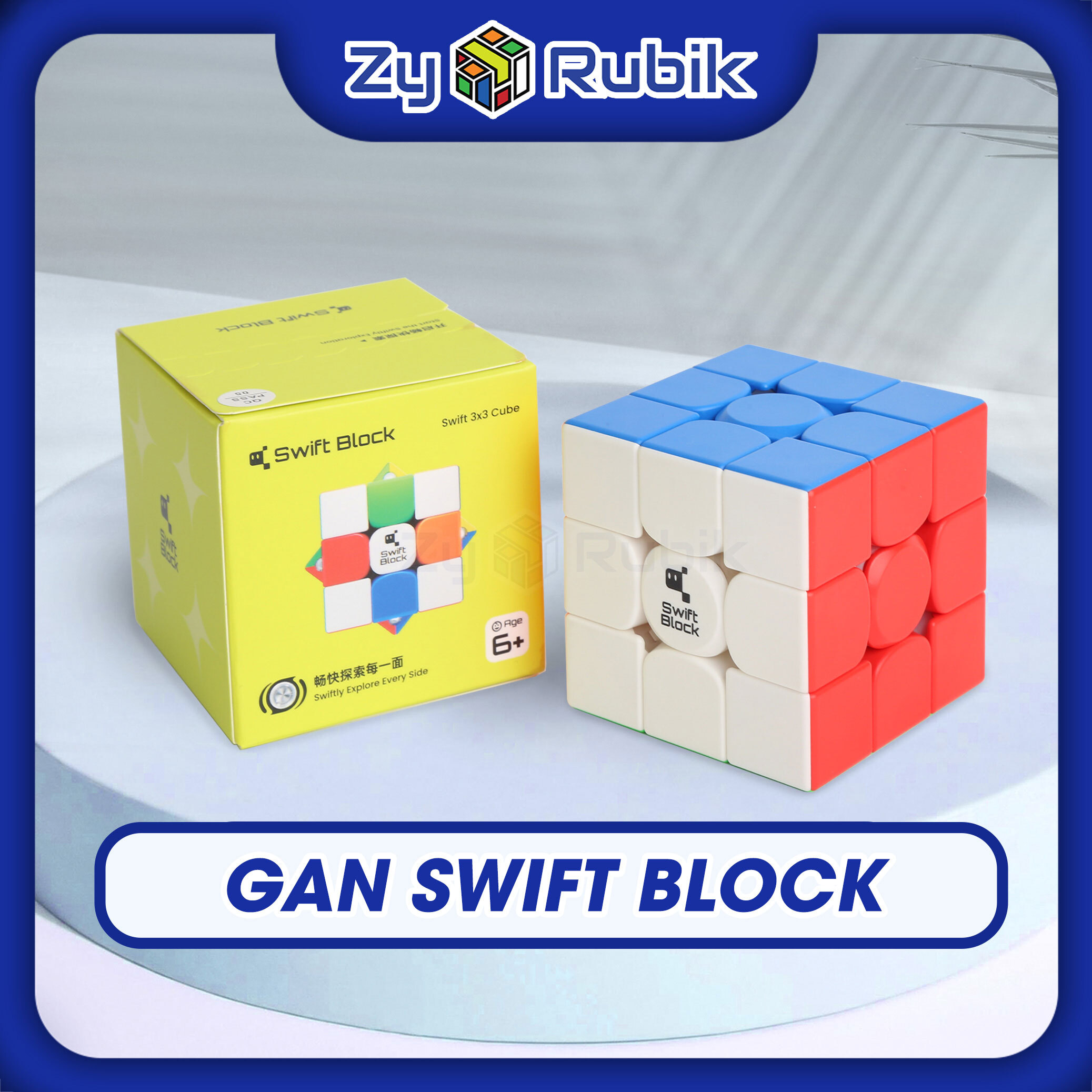 Rubik 3x3 GAN Swift Block Magnet Stickerless Có Nam Châm