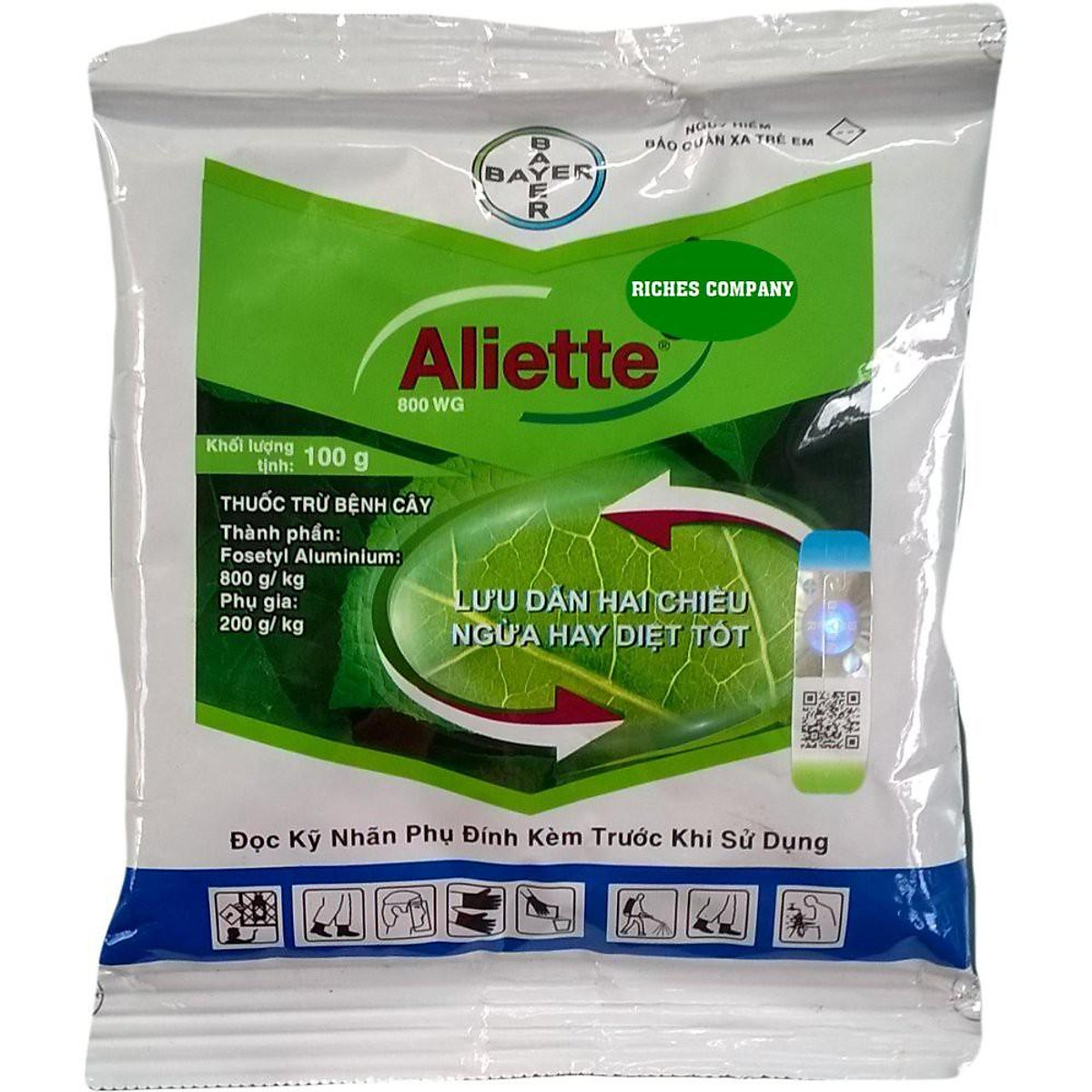 Aliette trừ cháy bìa lá nấm và vi khuẩn trên cây Aliette 800WG 100g Hàng