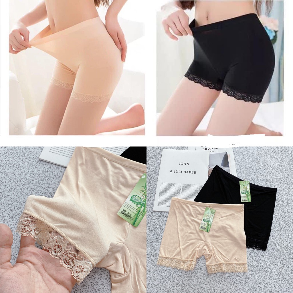 Quần mặc váy 100% cotton phối chân ren tiện lợi