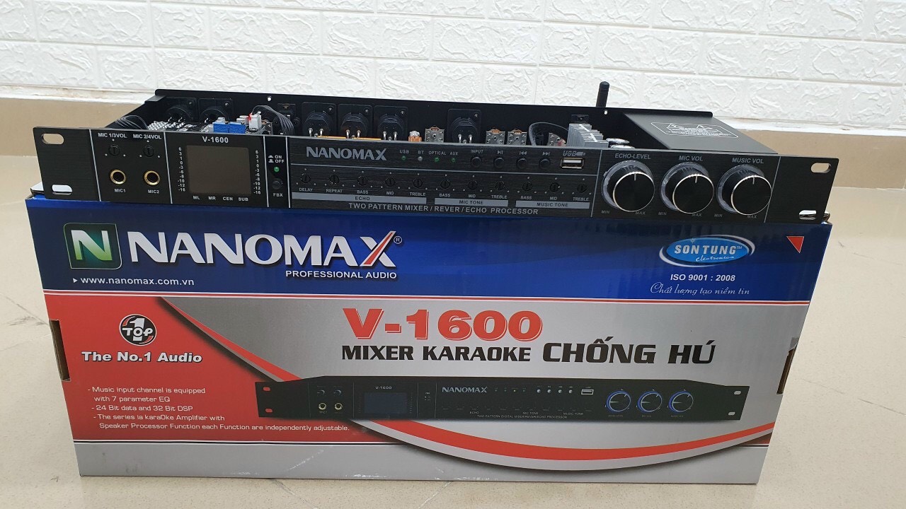 Vang cơ Nanomax V1600 Bluetooth - chống hú - Cổng Optical - USB
