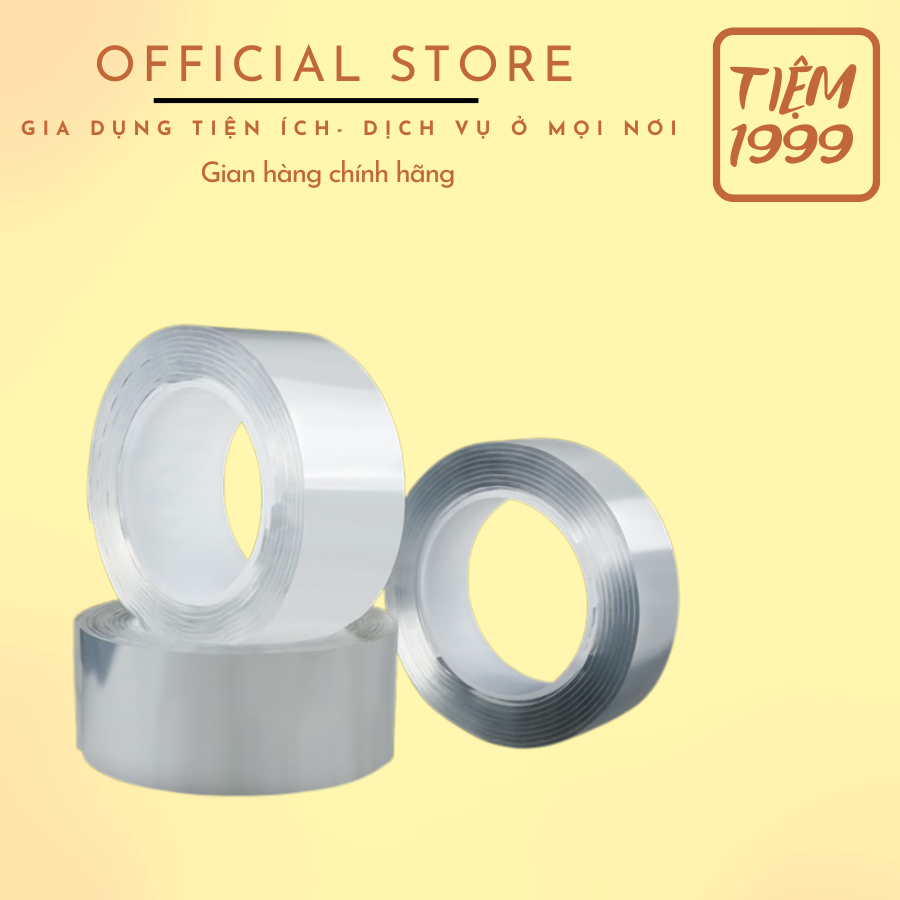 Băng dính 2 mặt 5 mét, loại dày, siêu chắc, siêu bền, có thể tái sử dụng