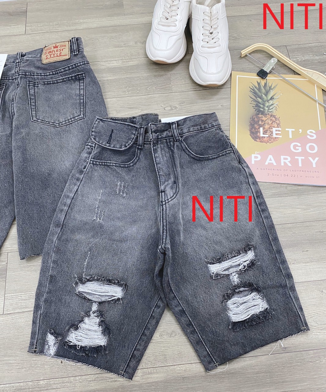 [HCM][ SIÊU PHẨM CHƠI HÈ!!! ] QUẦN JEAN NGỐ LỬNG NỮ CAO CẤP NITI LƯNG CAO MÀU XÁM TRO RÁCH PHỐI TÚI NẮP CỰC XỊN XÒ-NLL12307