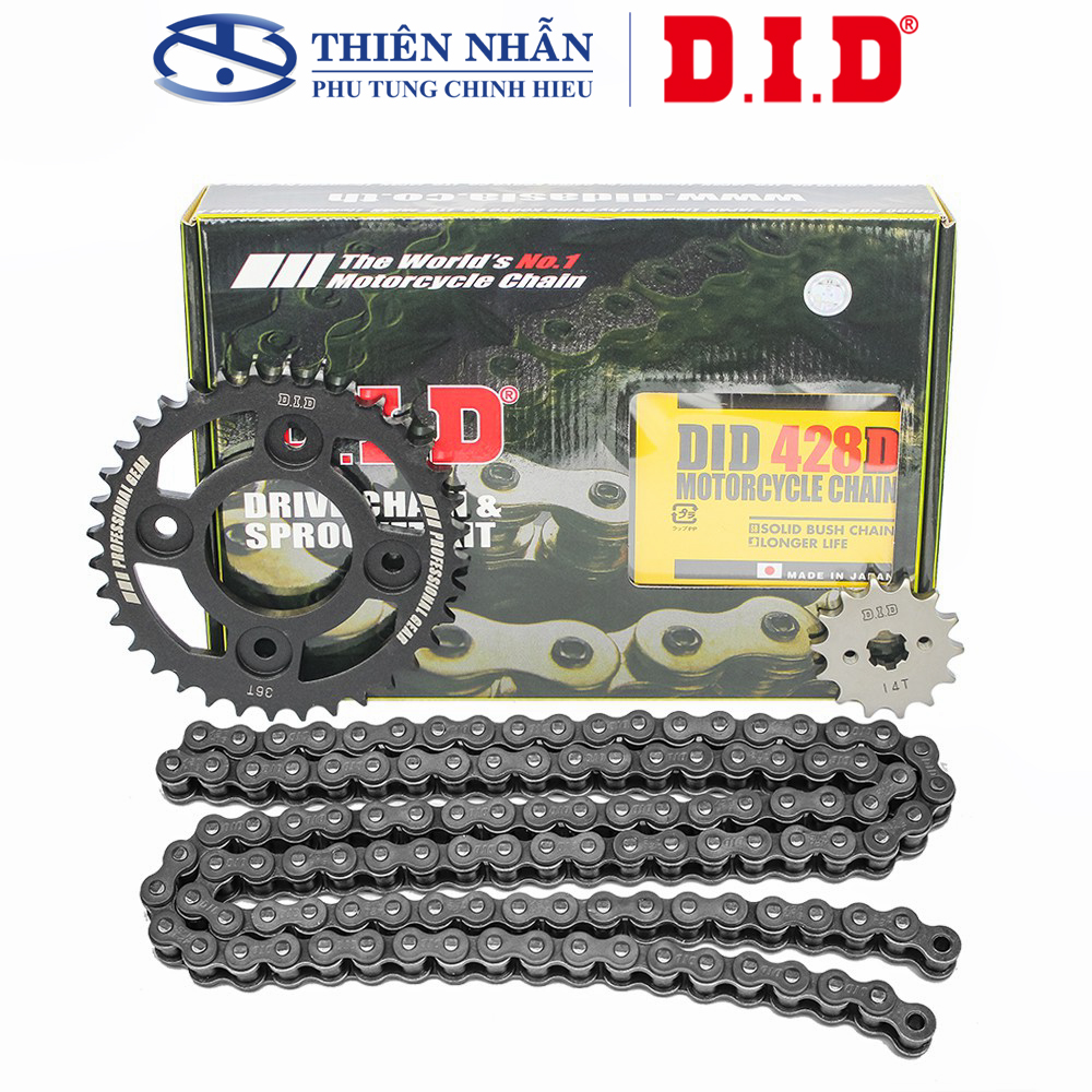 Nhông sên dĩa DID Wave 125/RS/S100/S110/RSX/alpha mới, Future 2/X/125/Neo sên đen Nhật (sên 9 ly) - Chain Made in Japan