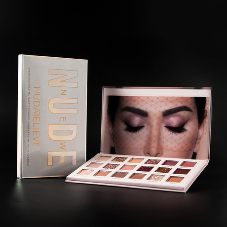 Phấn mắt 18 ô huda believe new nude - bảng phấn mắt nhũ new nude huda believe 18 màu