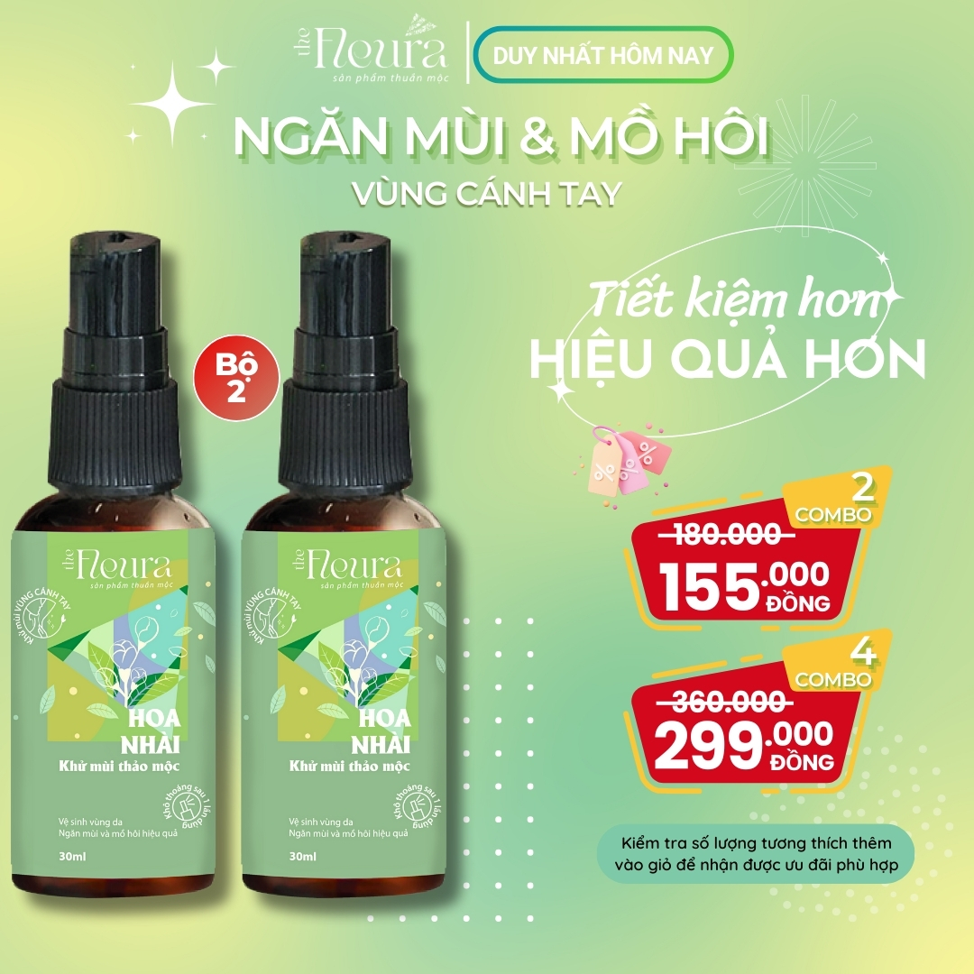 Bộ 2 Xịt Khử Mùi Hôi Nách Hoa Nhài Thảo Mộc The FleurA Khử Hôi Nách Ngăn Mồ Hôi Nách An Toàn Thân Thiện