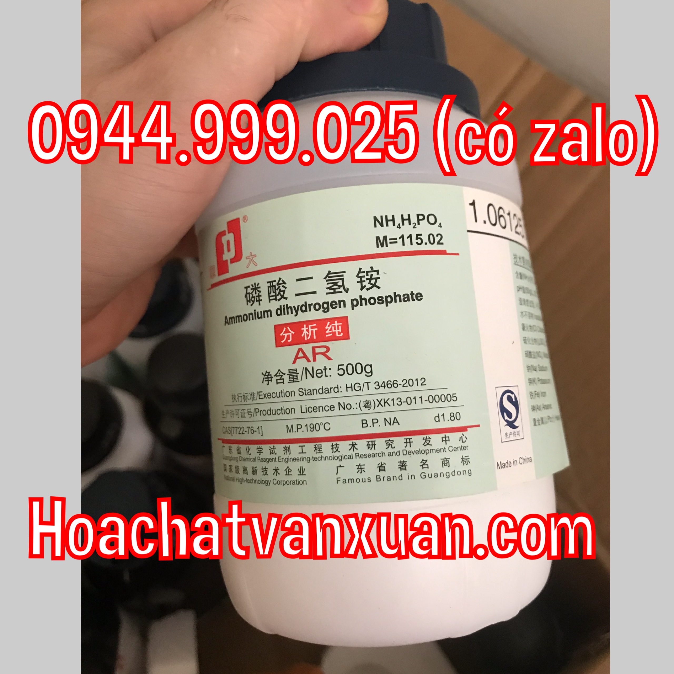 NH4H2PO4 ammonium dihydrogen phosphate lọ 500g amoni photphat MAP