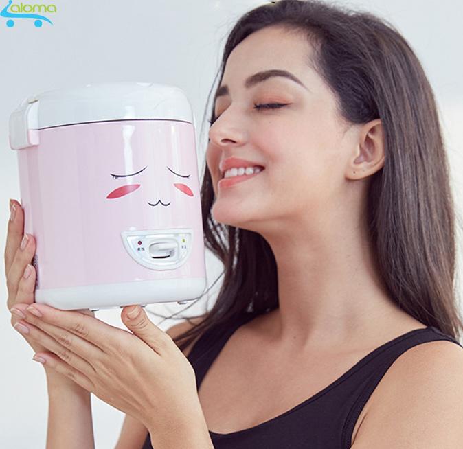 Nồi cơm điện mini có lồng rời 1L Mobao MB10 quai xách nhỏ gọn