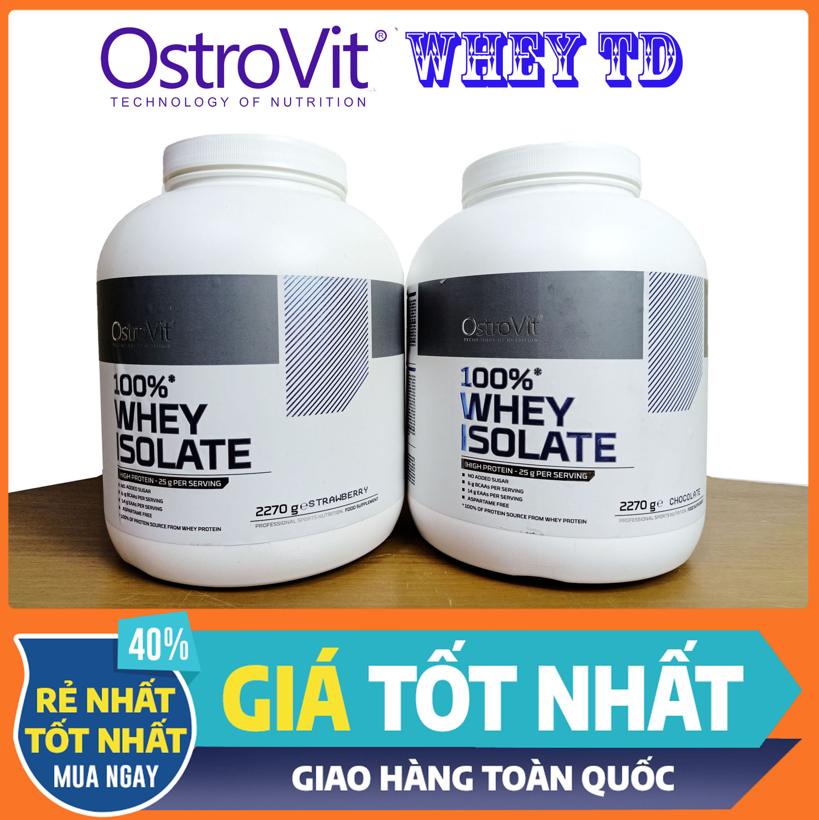 Ostrovit Whey Isolate 2.27kg 76 lần dùng - Sữa Tăng Cơ, Phát Triển Cơ